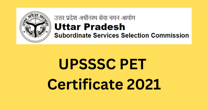 UPSSSC PET Certificate 2021